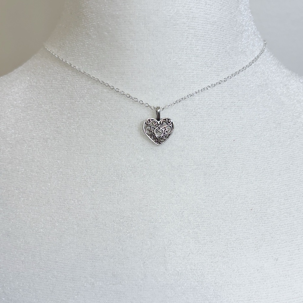 Elegant Silver Heart Pendant Necklace